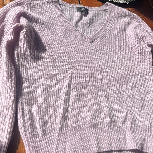Line cashmere sweater Lilac - Picture 2 of 3